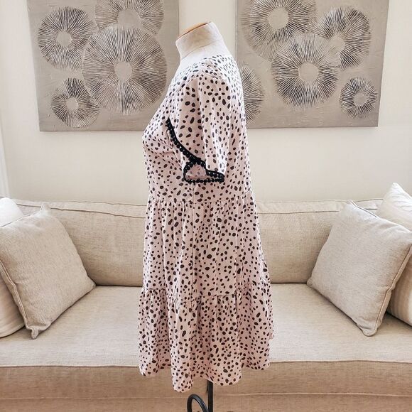 Amaryllis Tiered Tulip-Sleeve Shift Dress Sz Med - Picture 7 of 14